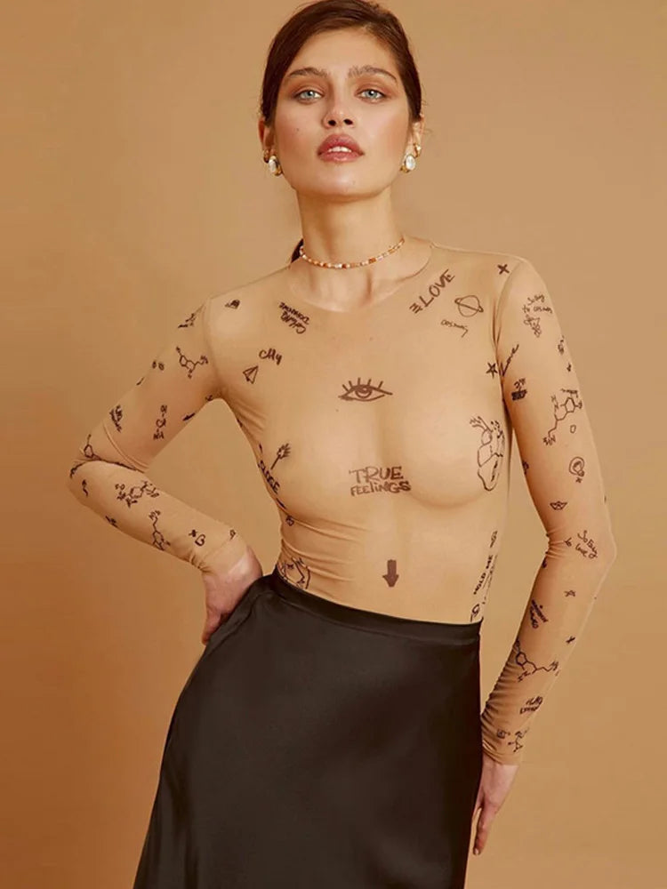 Sculpt Graphic Bodysuit
